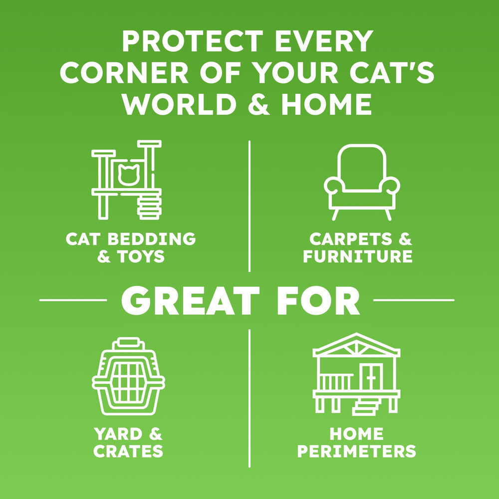 BugMD flea spray applied to carpets and furniture to deter fleas and ticks.