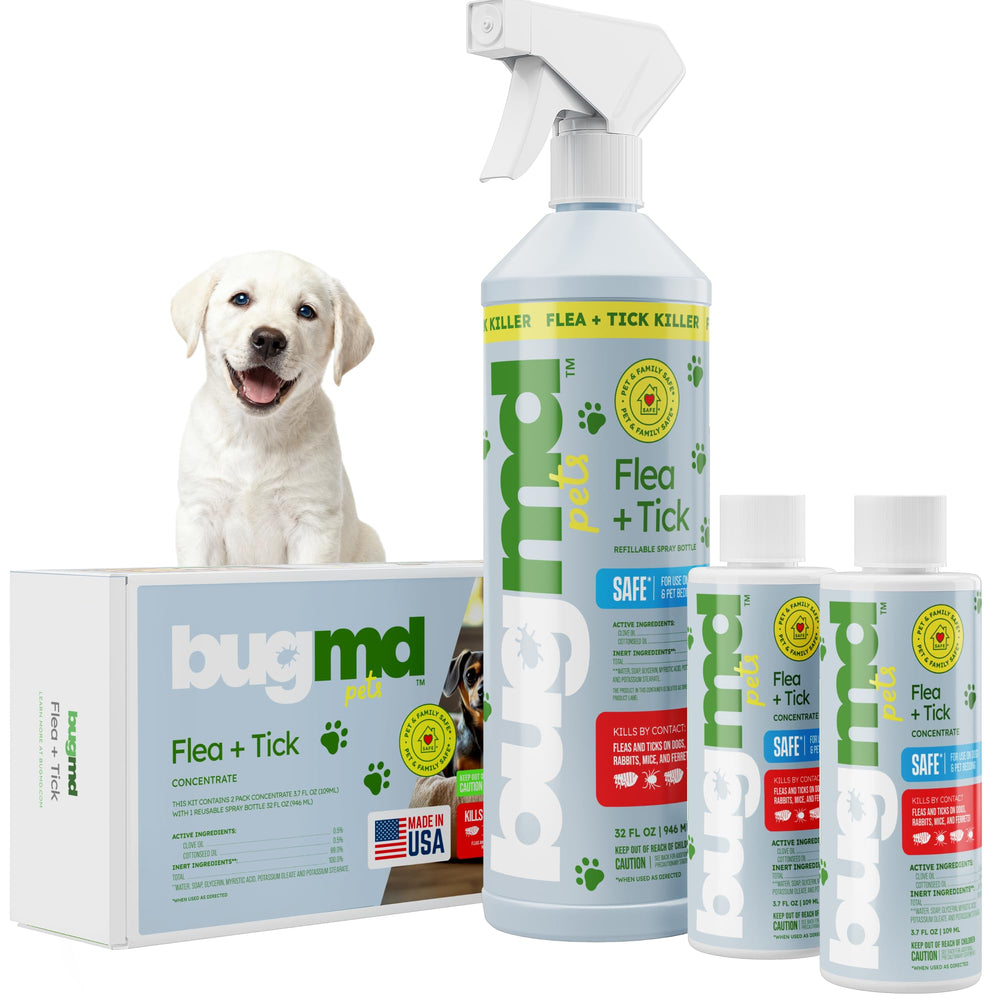 BugMD flea-tick concentrate bottle 3.7 oz ready for spray