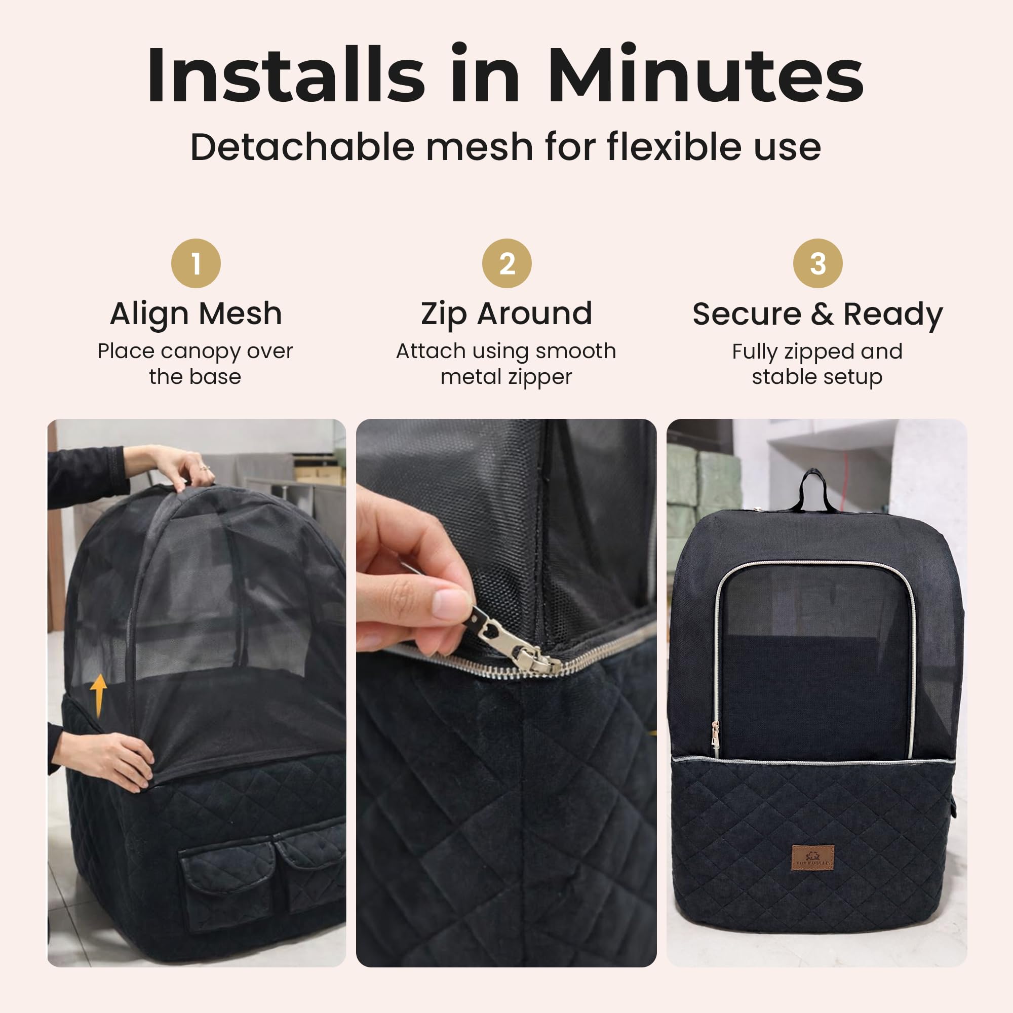 Builtora adjustable safety straps enable secure installation in most cars.
