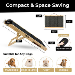 Builtora pine wood dog ramp with non-slip surface for secure footing.