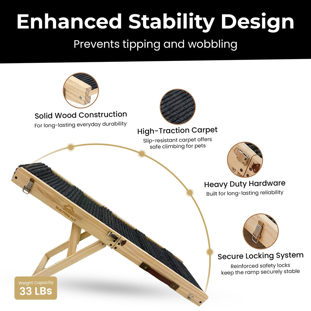 Builtora adjustable-height dog steps suit various bed heights.