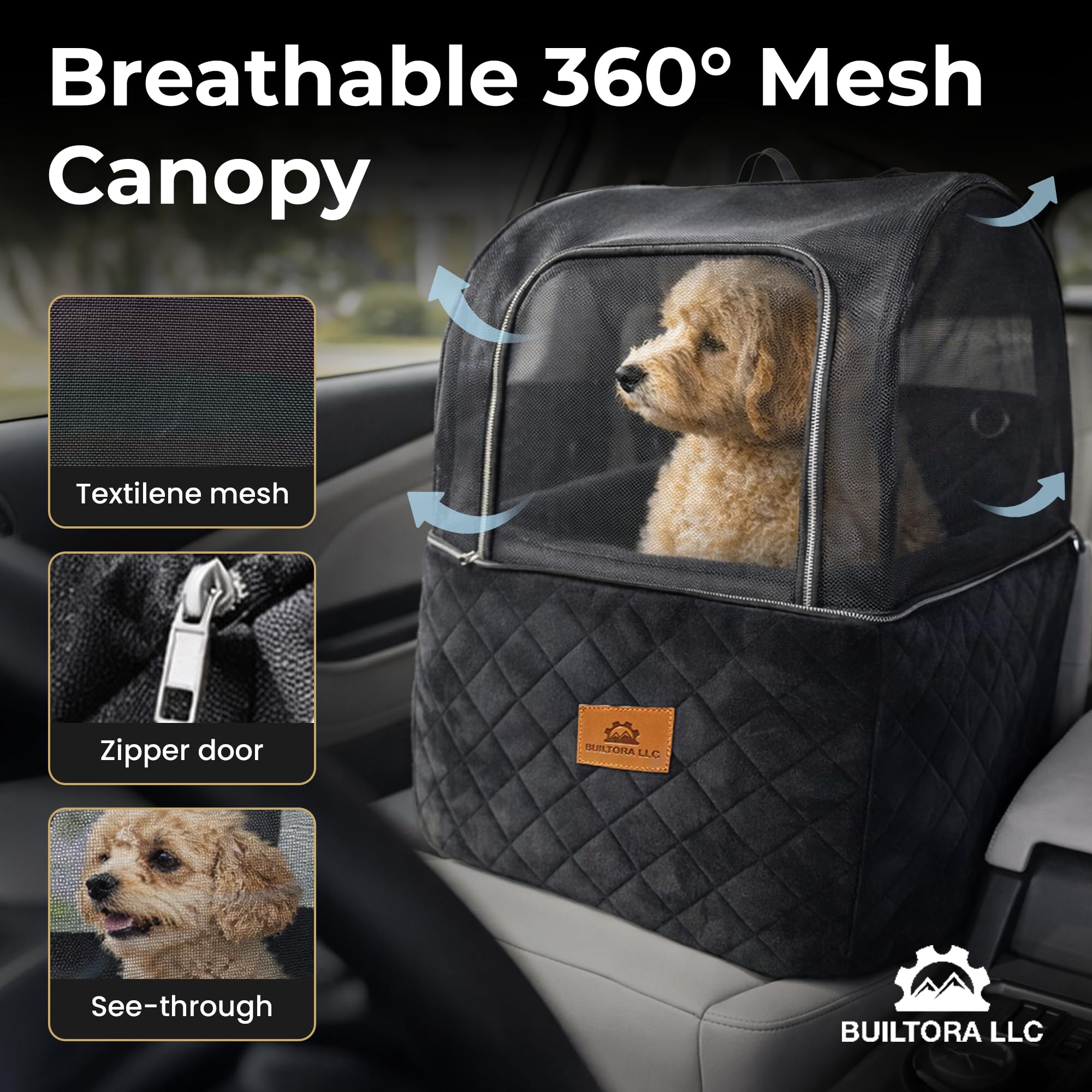 Builtora teflon breathable mesh canopy stays ventilated and secure.