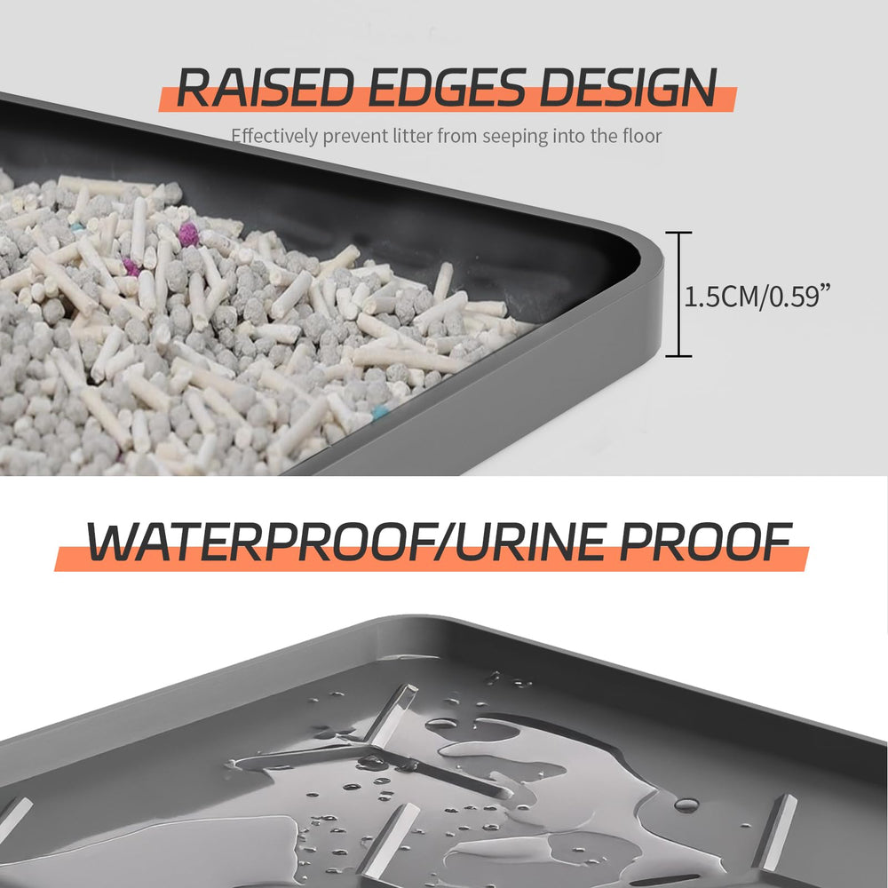 Bulkniu silicone cat litter mat with raised edges containment