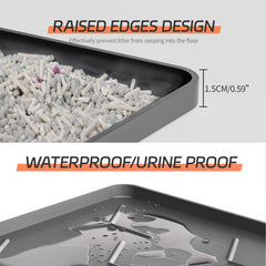 Bulkniu silicone cat litter mat with raised edges containment