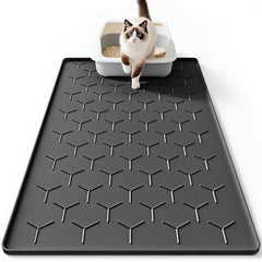 Bulkniu silicone cat litter mat 22x34 front view shows large coverage and paw-friendly surface