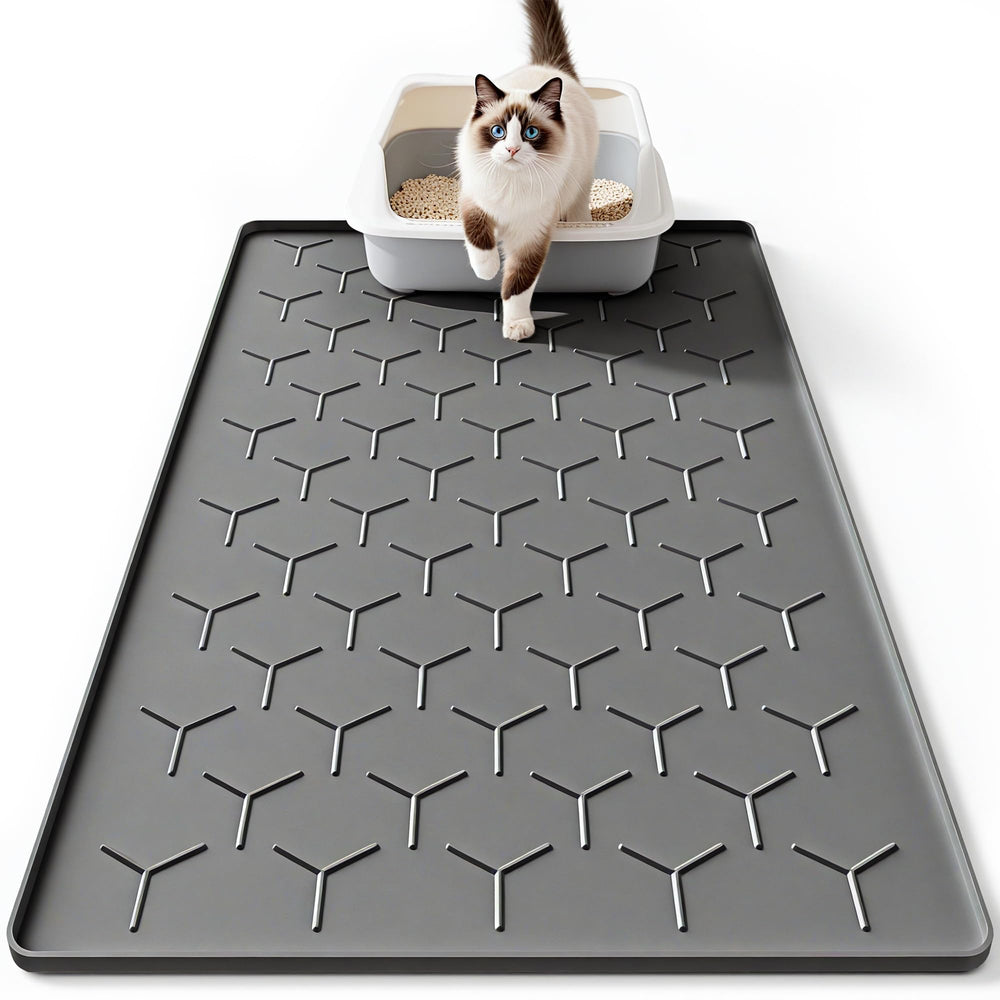 Bulkniu large silicone litter mat top view showing wide coverage and containment