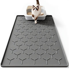 Bulkniu large silicone litter mat top view showing wide coverage and containment
