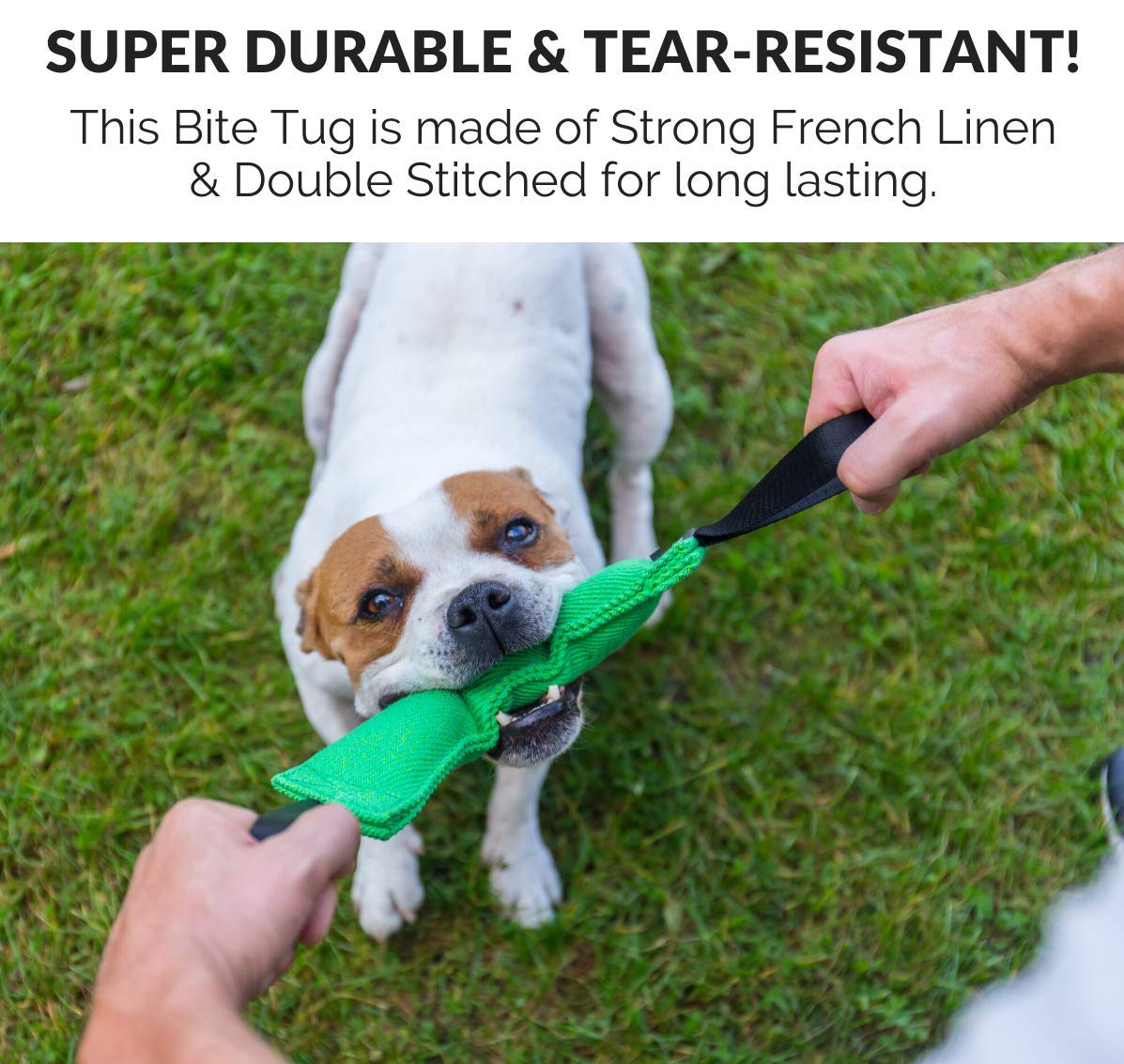 K9 tug toy for indoor and outdoor use for fetch and tug