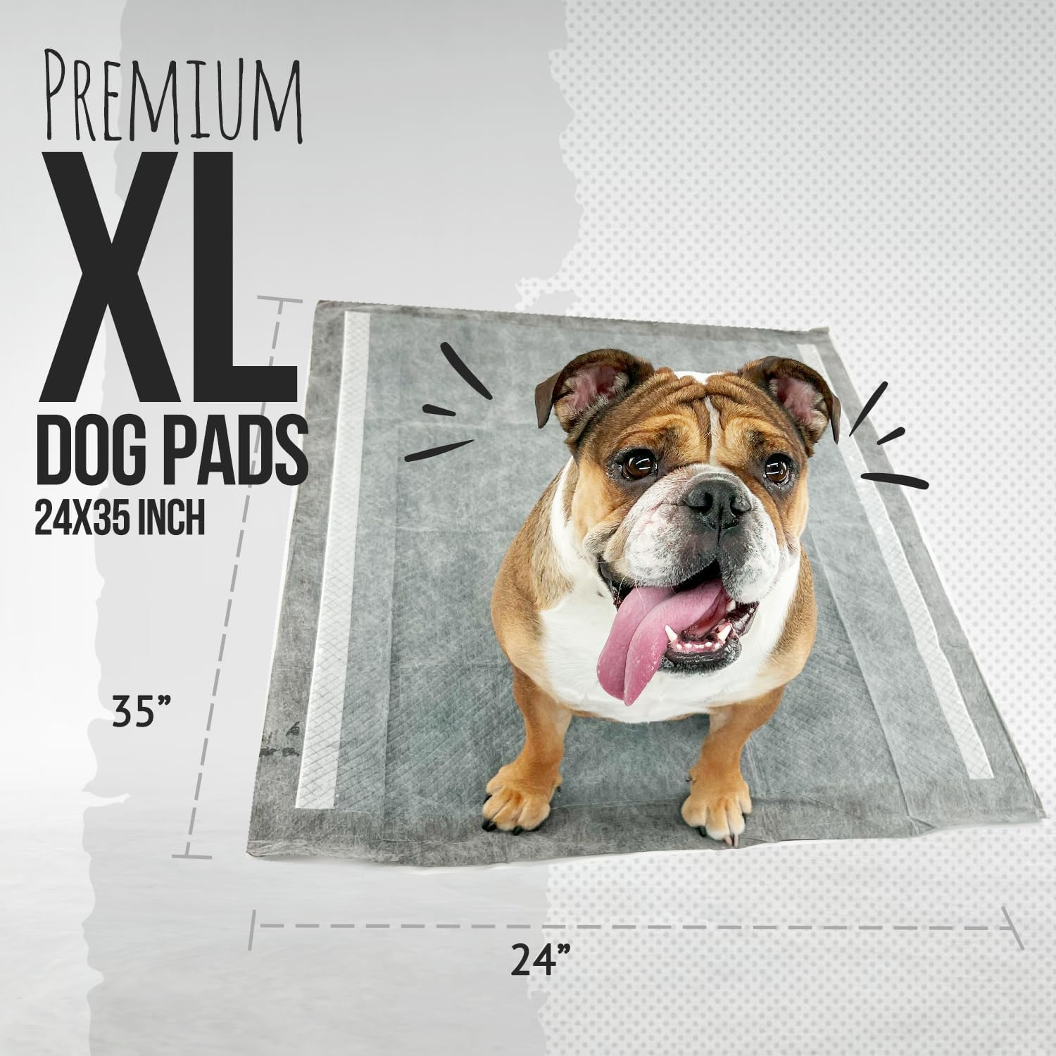 Bulldogology six-layer pad provides quick absorption and gel formation.