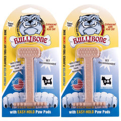 Bullibone bacon-flavored nylon bone in use, long-lasting chew for strong chewers