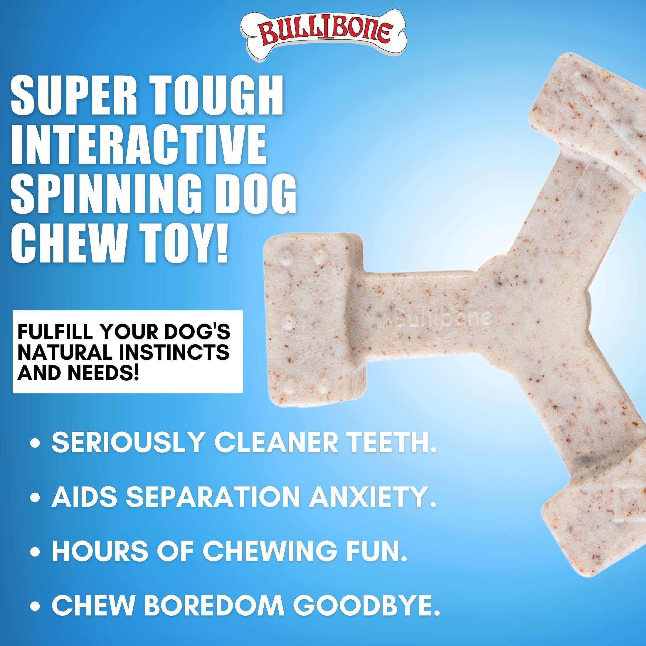 Bullibone bacon-flavor nylon chew adds tasty motivation for longer sessions.