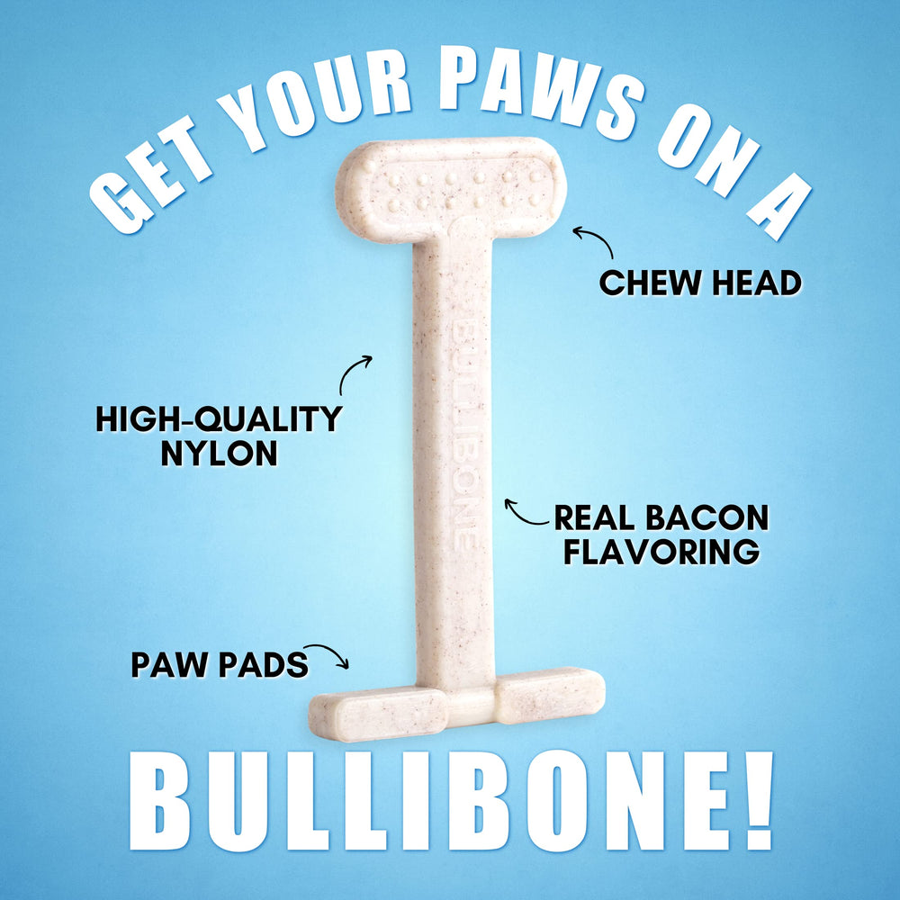 Bullibone bacon-flavored bone remains tasty through chewing sessions.
