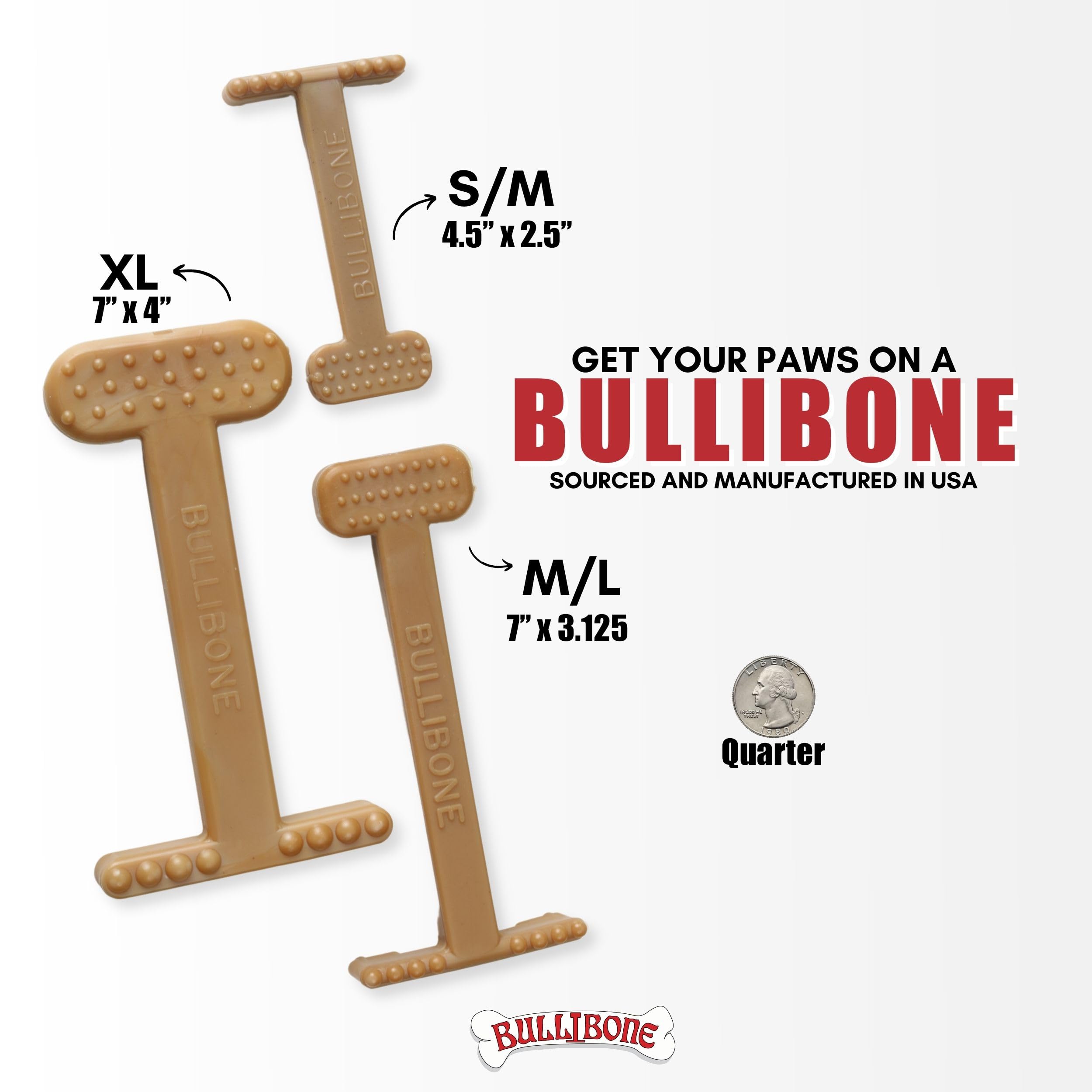 Bullibone ergonomic shape designed for large dog paws and strong jaws.