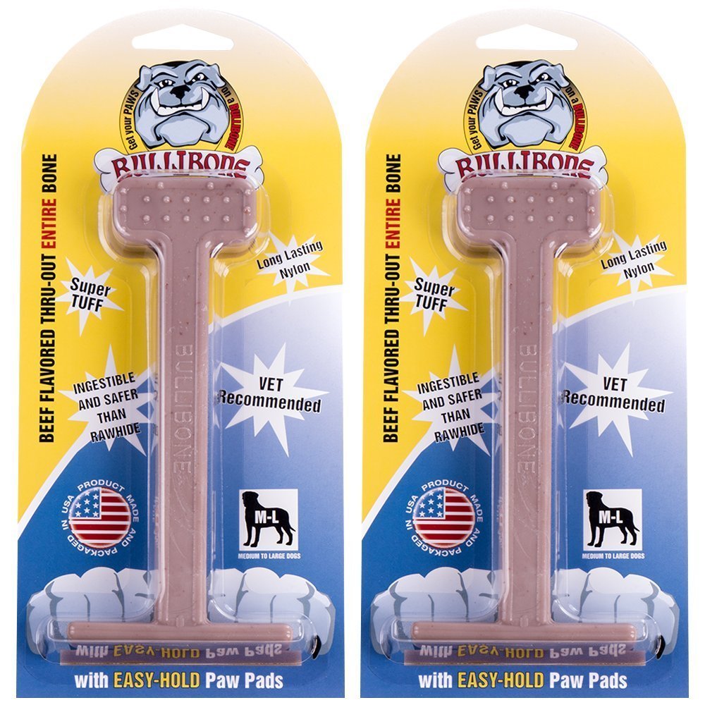 Bullibone nylon dog chew toy for aggressive chewers demonstrates durable, safe outlet.