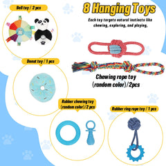 Bullro Blue Puppy Play Gym adjustable straps customize playtime height.