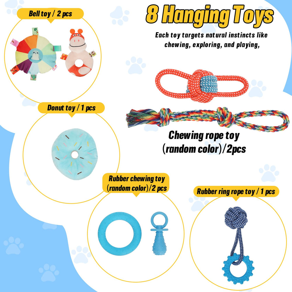 Bullro Puppy Play Gym with 8 toys for teething and exploration