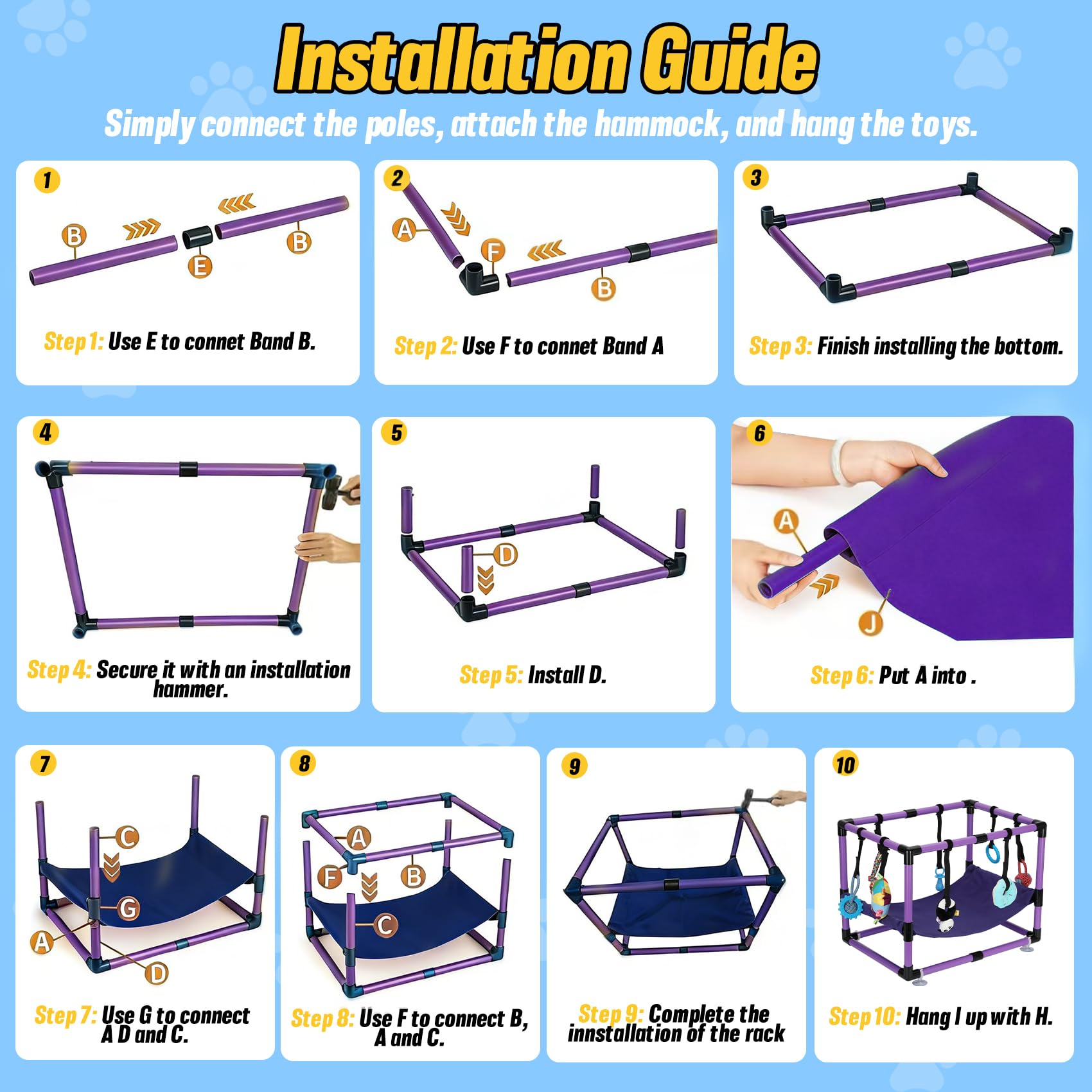 Bullro Purple Puppy Play Gym safe rounded edges for curious puppies