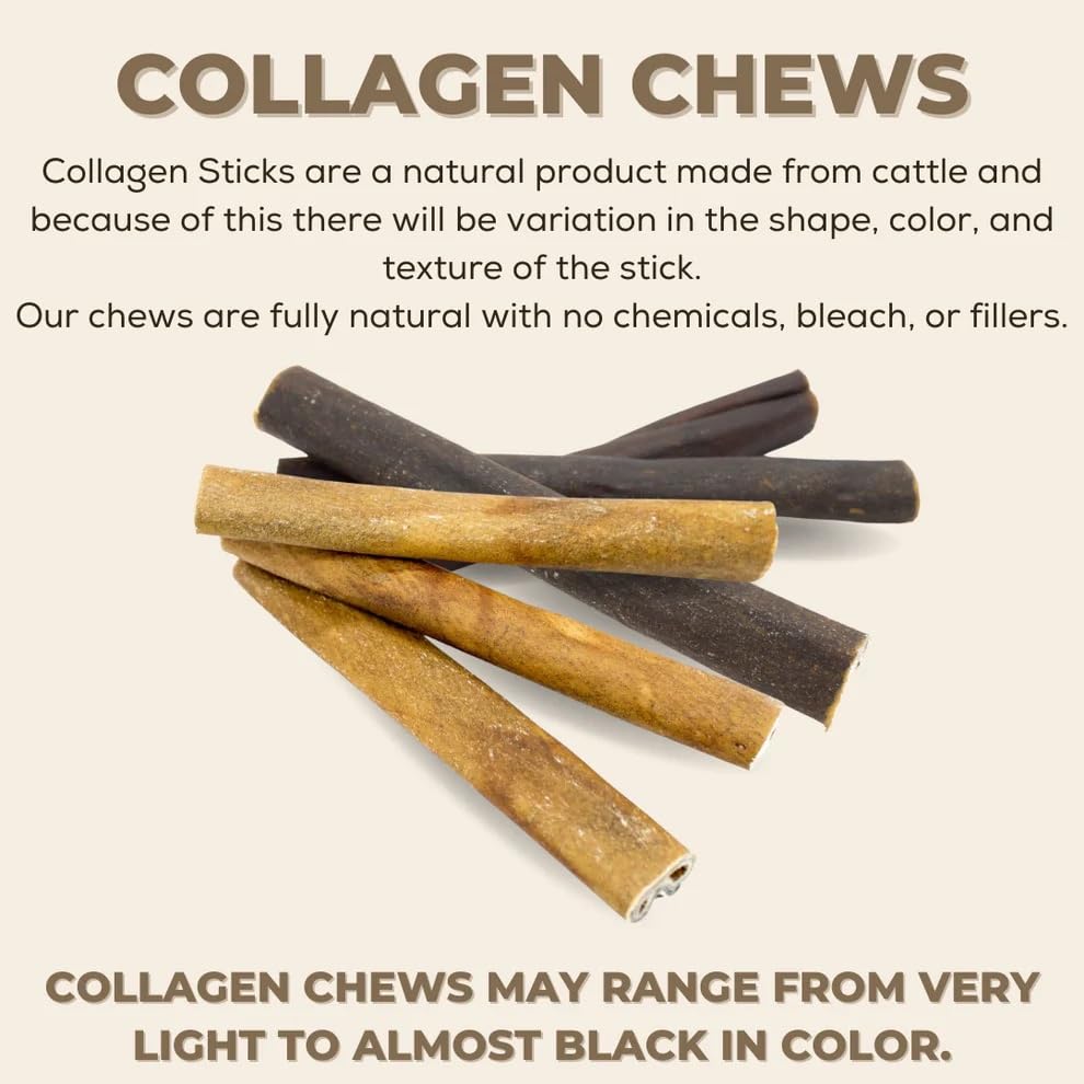 Bully Bunches 6inch collagen-bully stick supports gentle dental care.