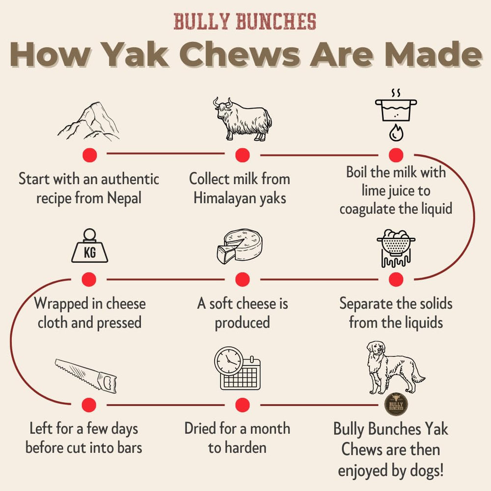 Bully Bunches Mega Yak Chews offer a hearty 190g+ chew for big dogs