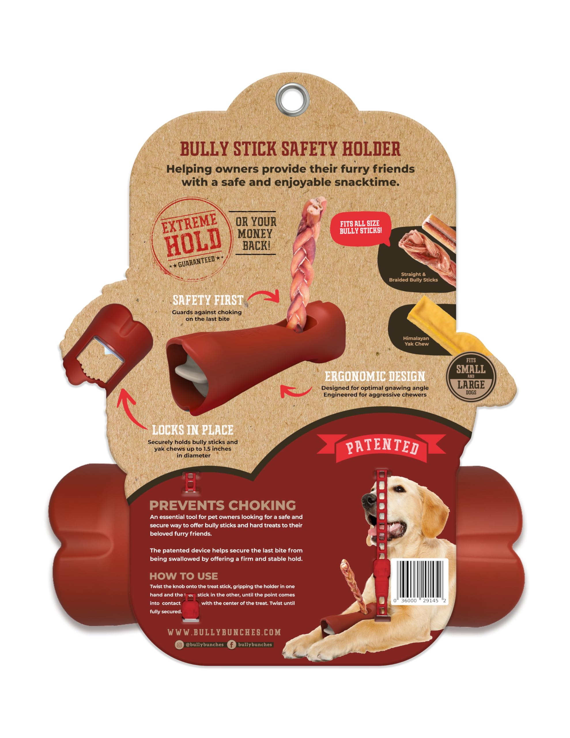 Bully Bunches Mega Hold compatible with various chews and stick shapes.