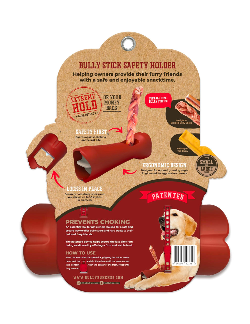 Bully Bunches Mega Hold compatible with various chews and stick shapes.