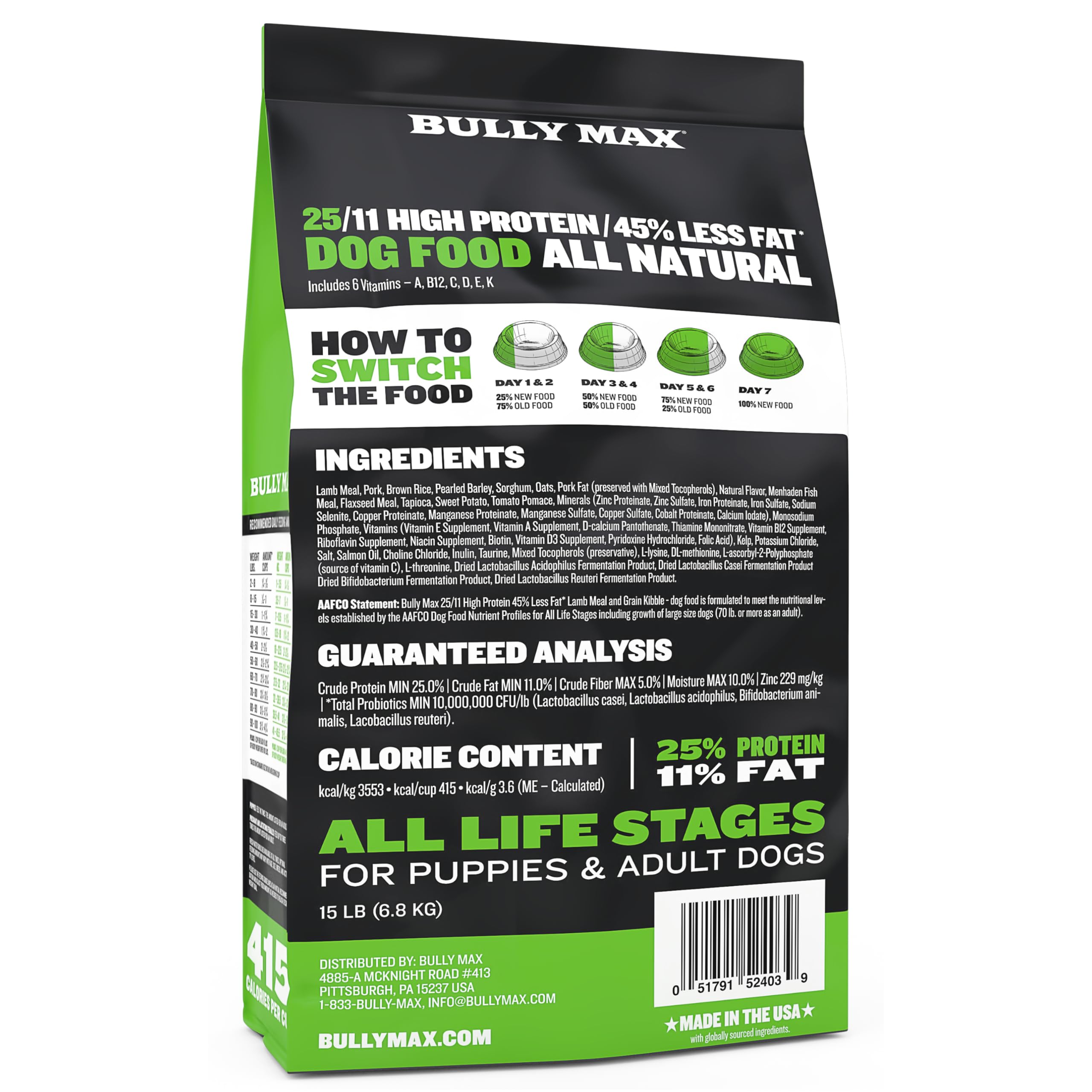 Bully Max 25/11 salmon oil highlights joint-supporting omega fats