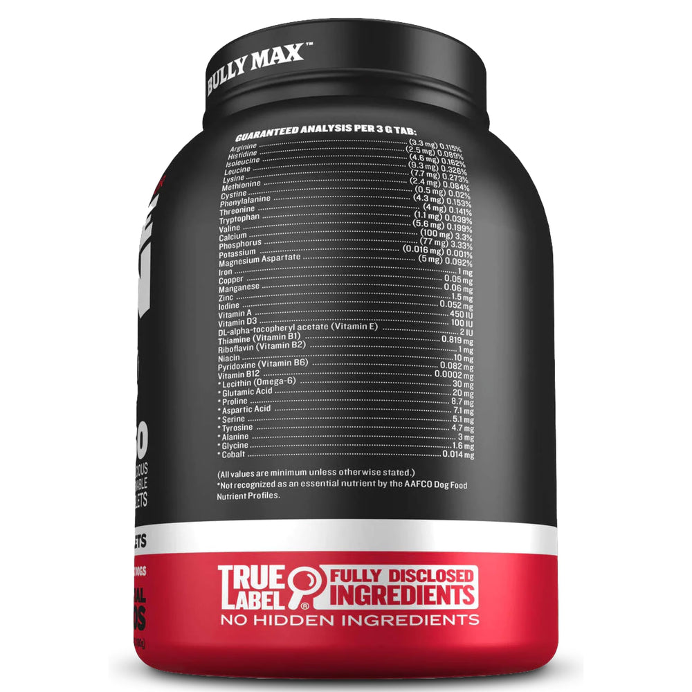 Bully Max all-breed vitamin tabs supporting overall wellness across life stages.