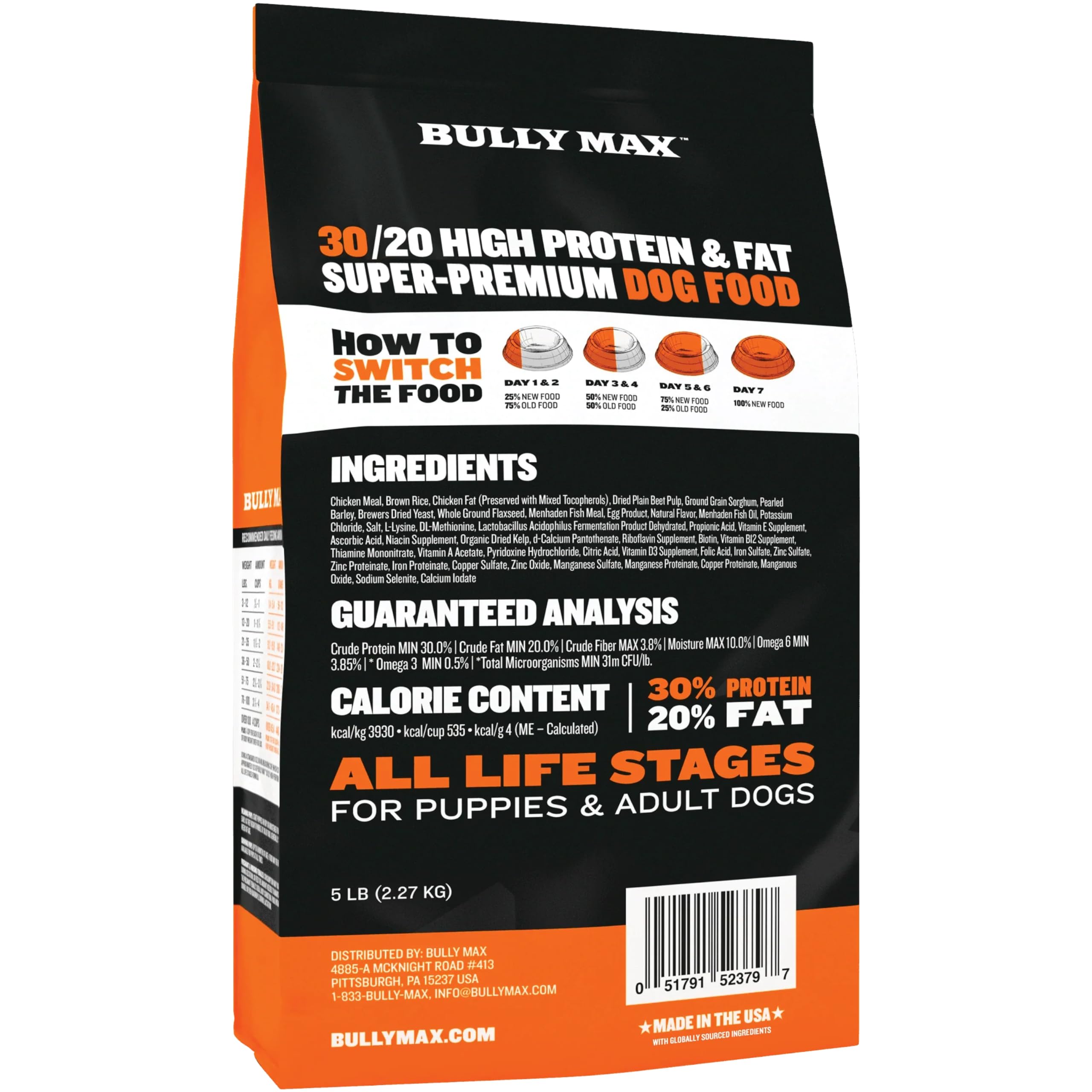 Protein-rich ingredients include chicken meal and whitefish meal.