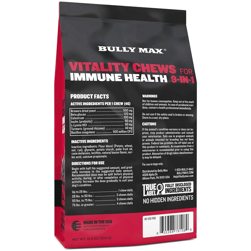 Bully Max Health Immunity chews promote immune support for dogs