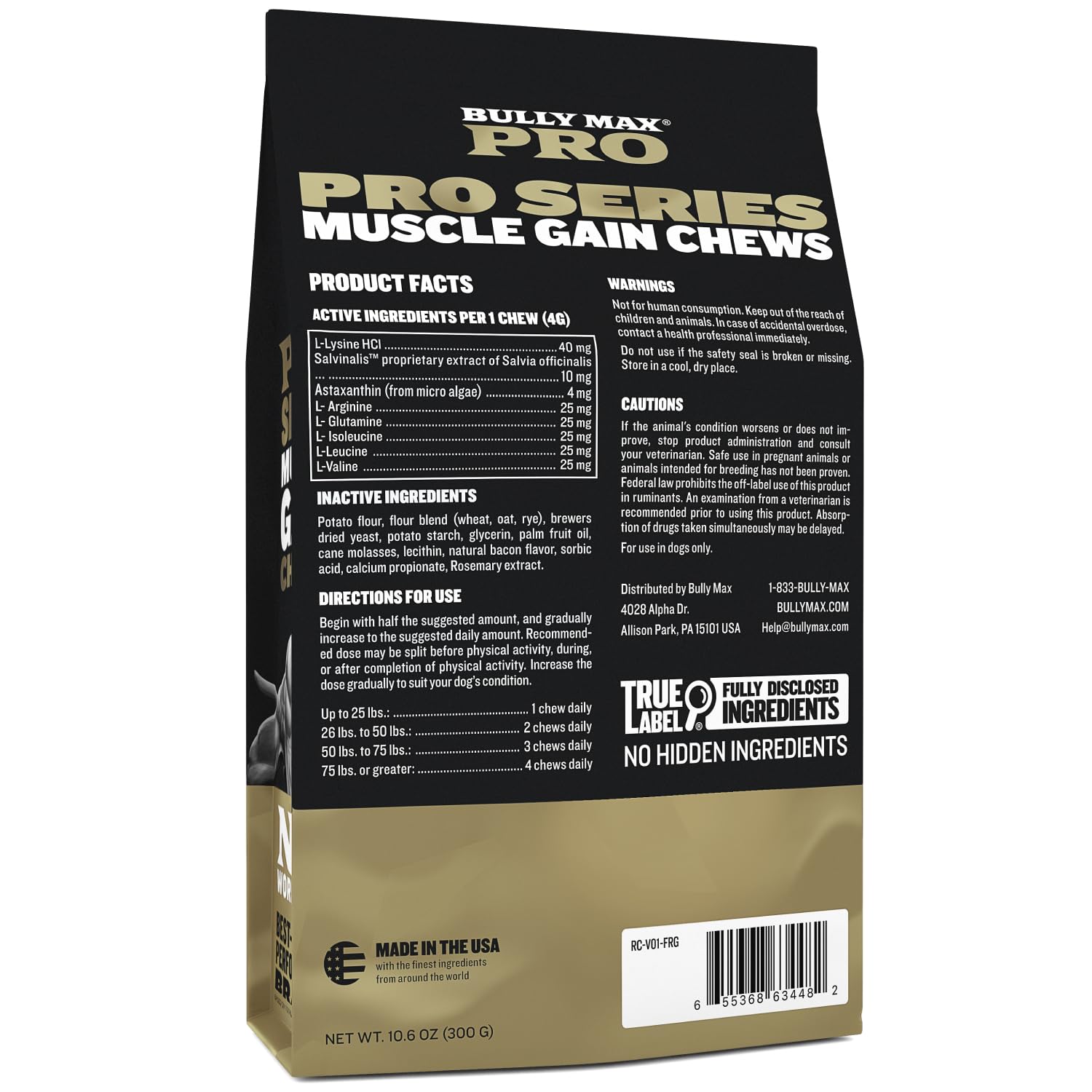 Closeup of Bully Max Muscle Gain soft chews shows chewy texture for easy feeding.