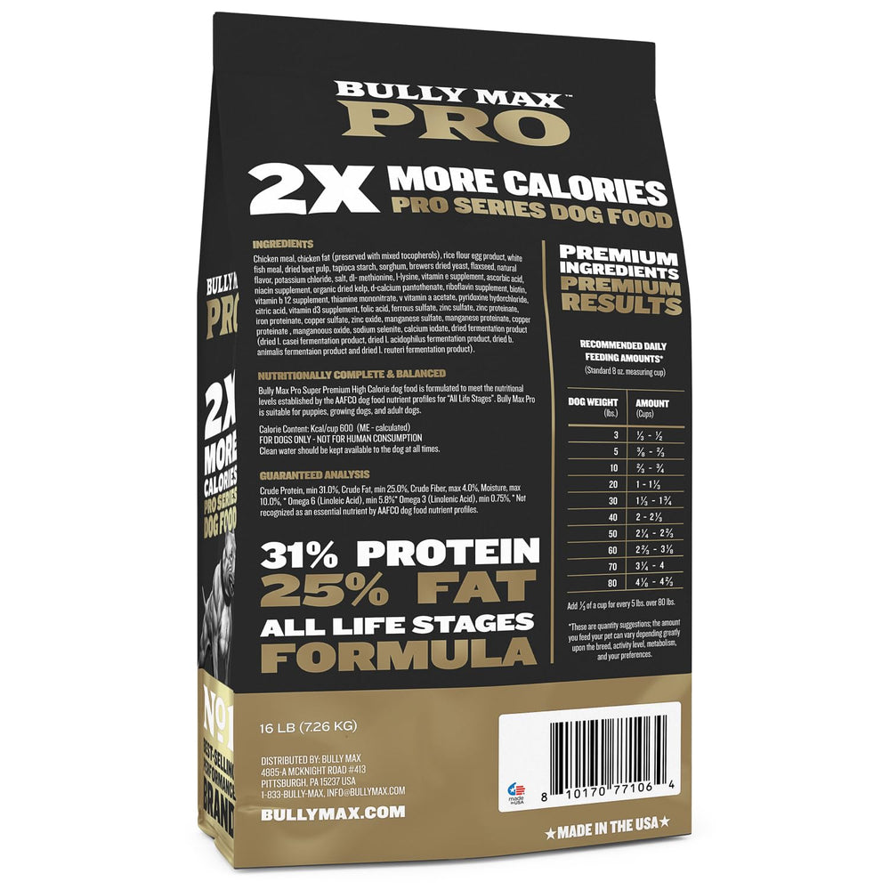 Bully Max Pro 2X kibble closeup highlighting dense protein and fat