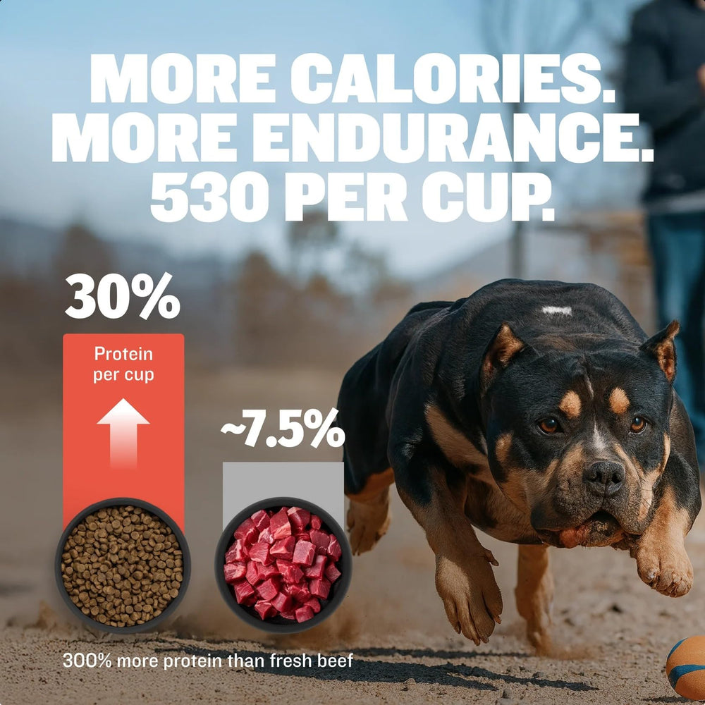 Bully Max superfoods blend with kelp and flaxseed for joints and coat.