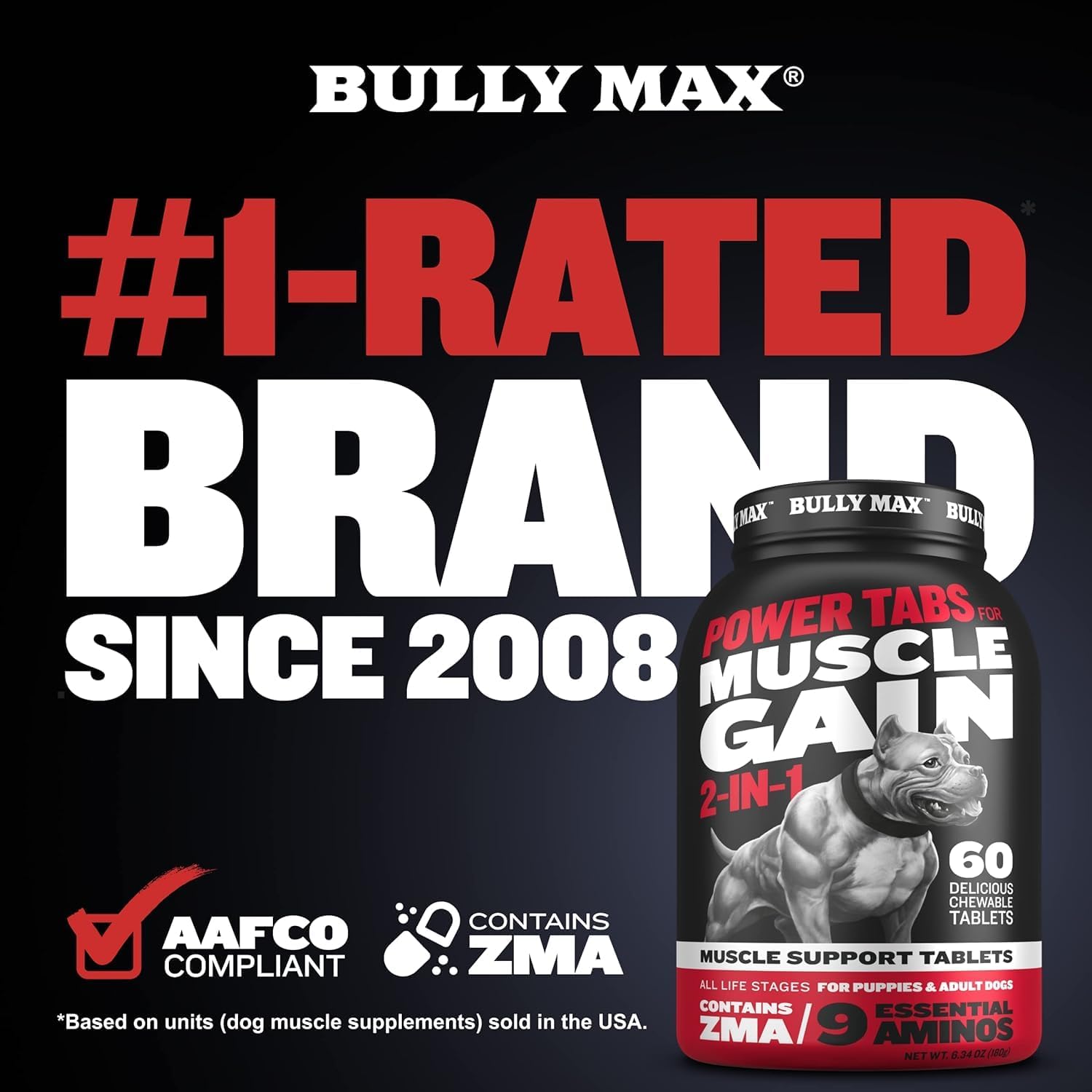 Bully Max vitamins promote heart, joints, and cognition in dogs.