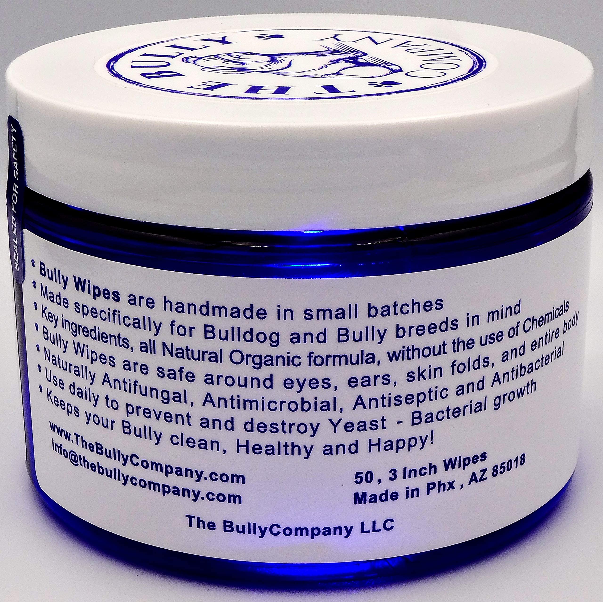 Bully Wipes ear area care for sensitive Bulldog skin.