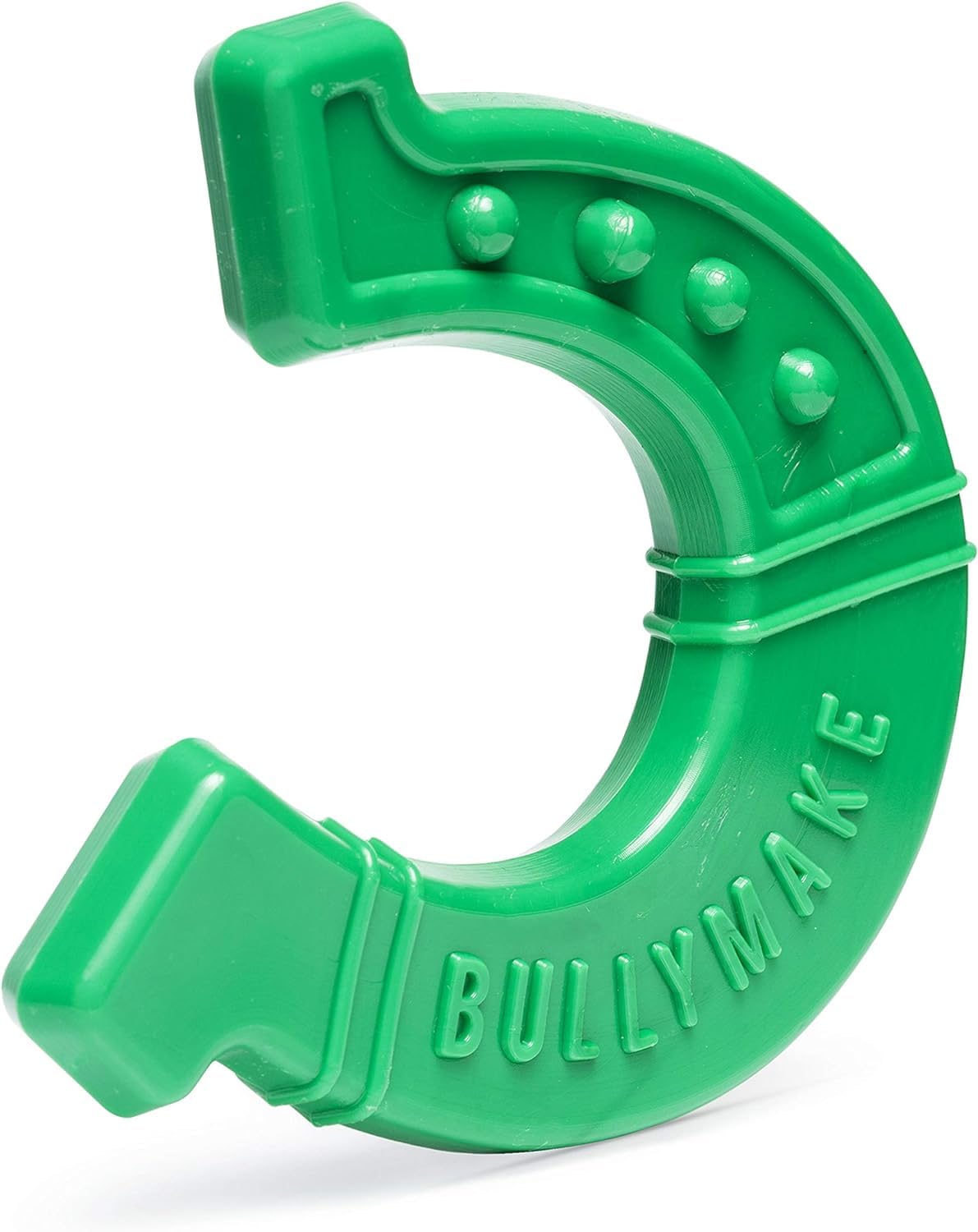 BULLYMAKE Green Tough Chew Horseshoe USA-made craftsmanship