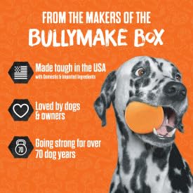 BULLYMAKE USA-built label shown on a rugged chew toy.
