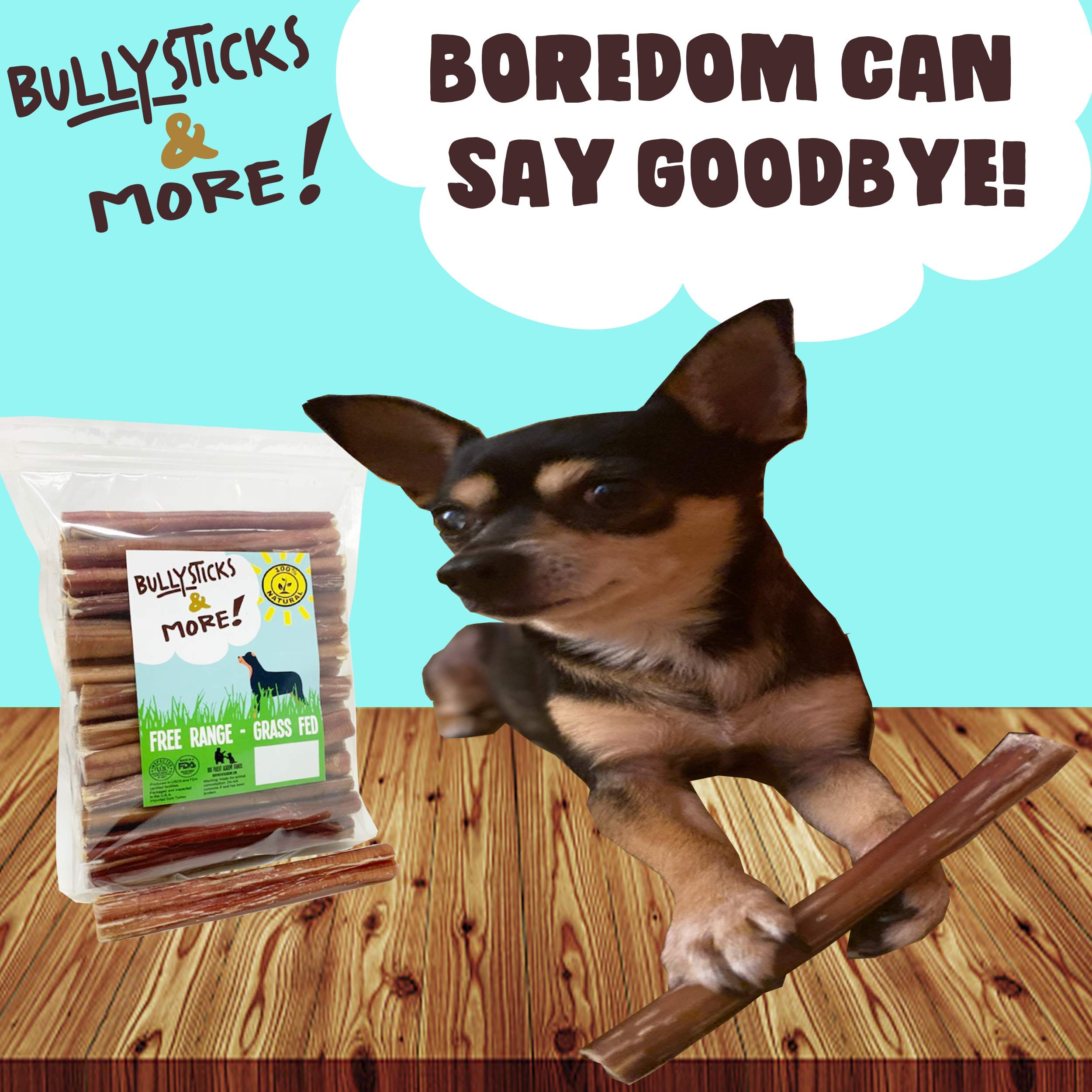 BULLYSTICKS & MORE no-hide alternative visual emphasizing single-ingredient chew.