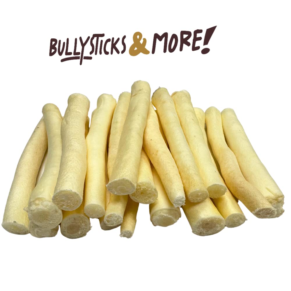 BULLYSTICKS & MORE 15-count bag of cow tail bones, convenient dog chews.