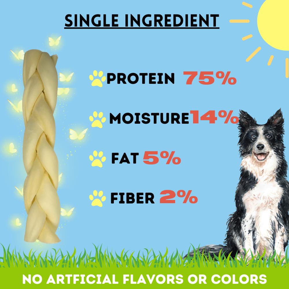 BULLYSTICKS & MORE beef cheek braids encourage safe chewing and dental engagement.