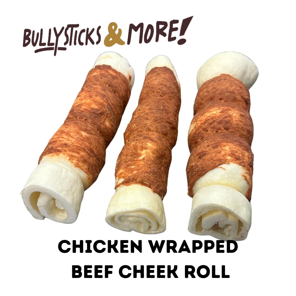 BULLYSTICKS & MORE beef cheek rolls long-lasting chew to curb boredom