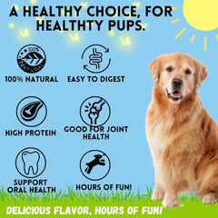 Bullysticks & More beef collagen braids product display, no hide bones.