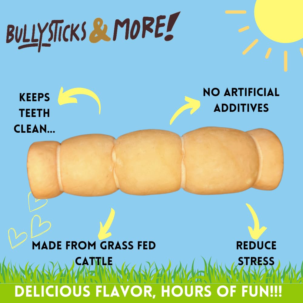 Bullysticks & More dog chewing beef cheek roll for long-lasting entertainment
