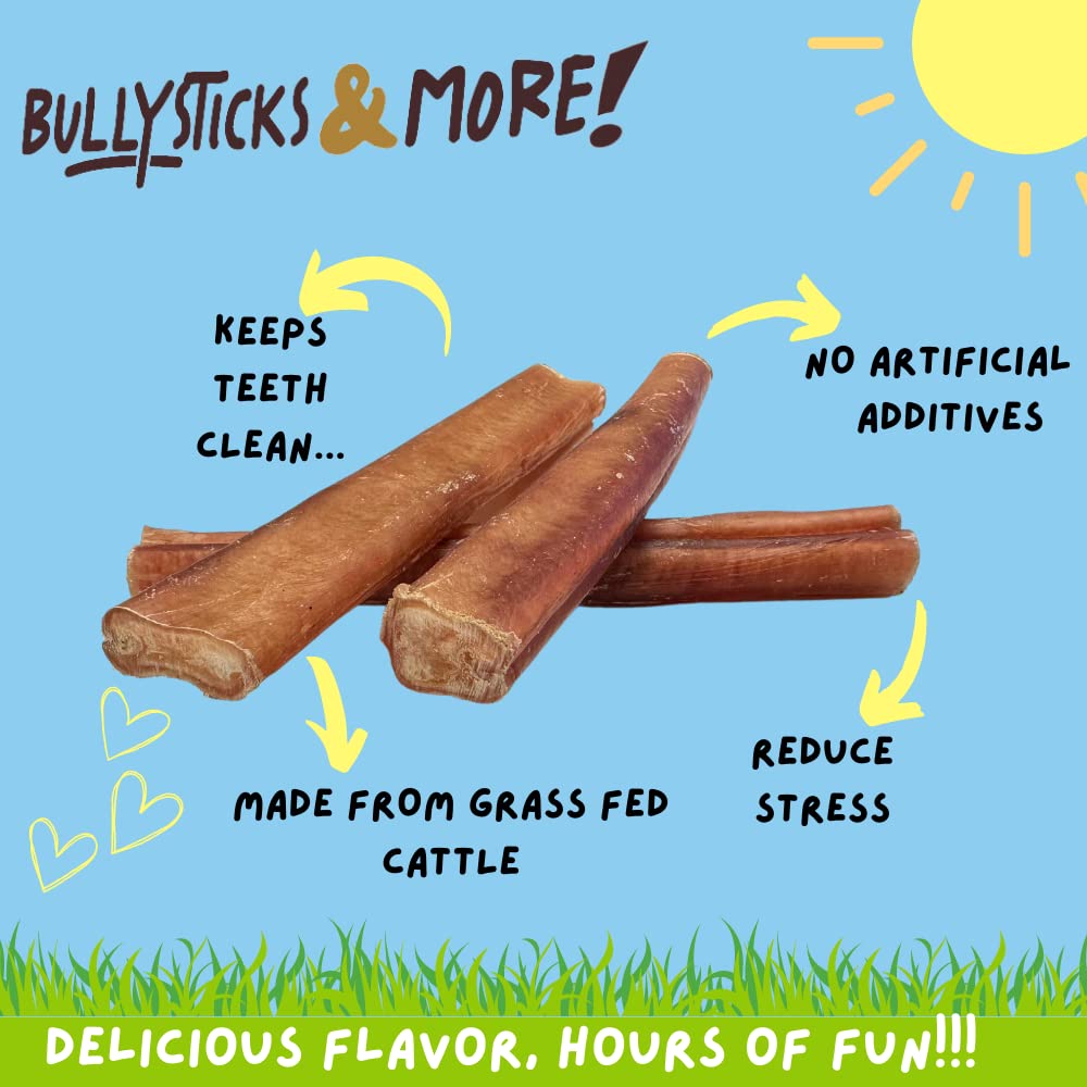 BULLYSTICKS & MORE grass-fed beef bully sticks, a single-ingredient natural chew for dogs.