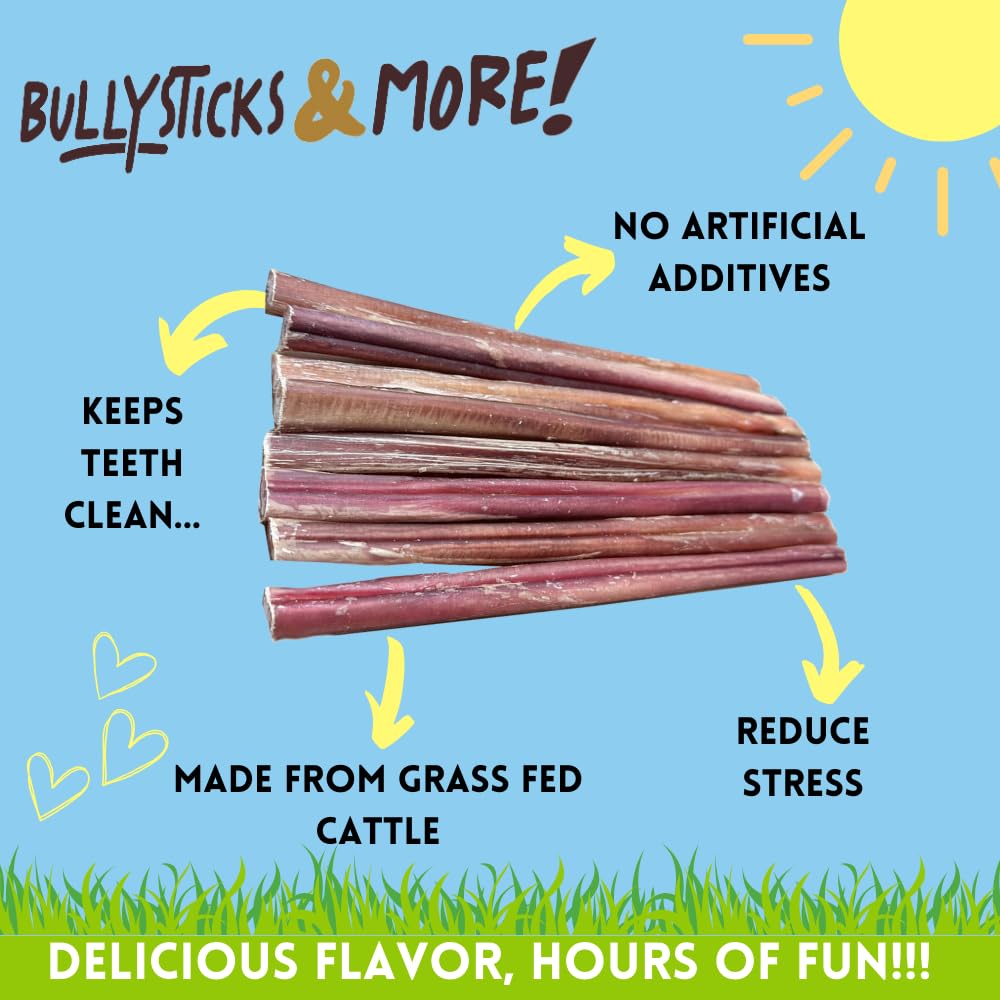 BULLYSTICKS & MORE high-protein dog chews closeup supports a balanced treat.