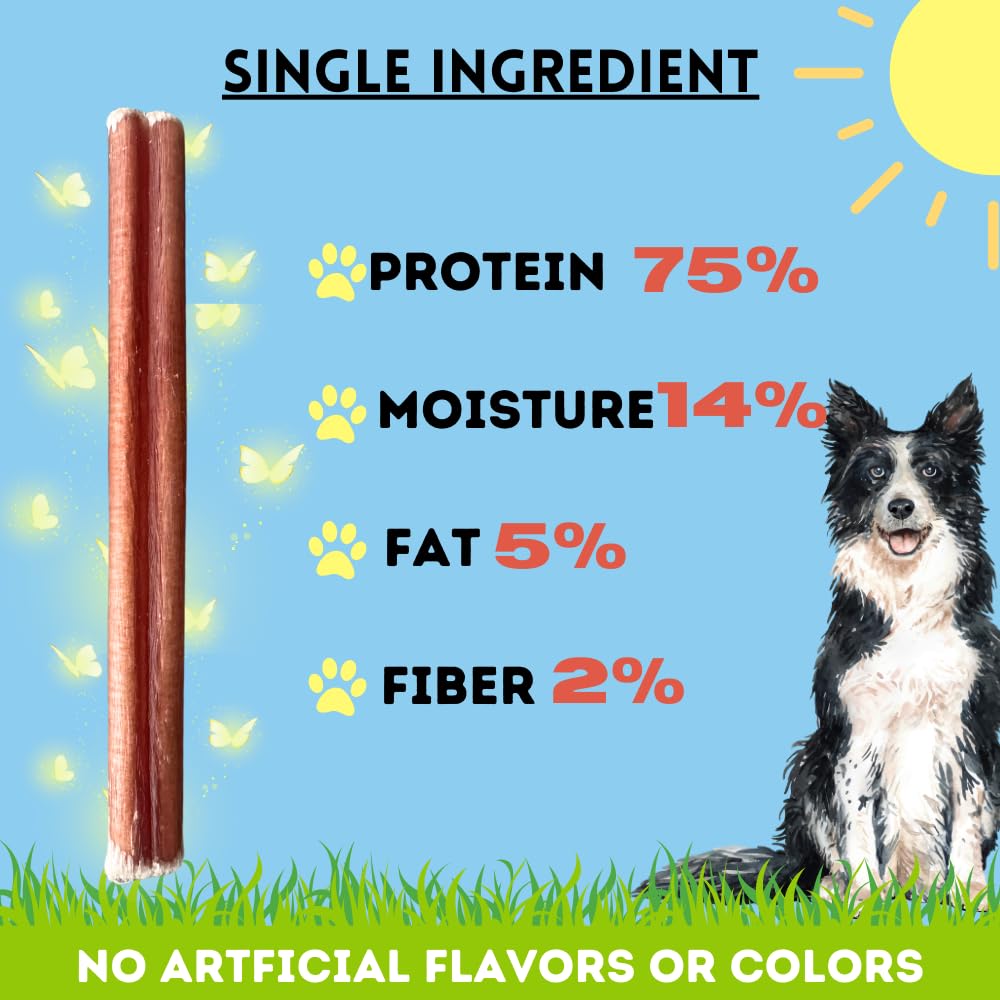 BULLYSTICKS & MORE long-lasting chew for medium dogs, reduces boredom.
