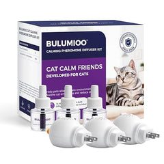 Bulumioo cat calming diffuser set front view demonstrates multi-room stress relief