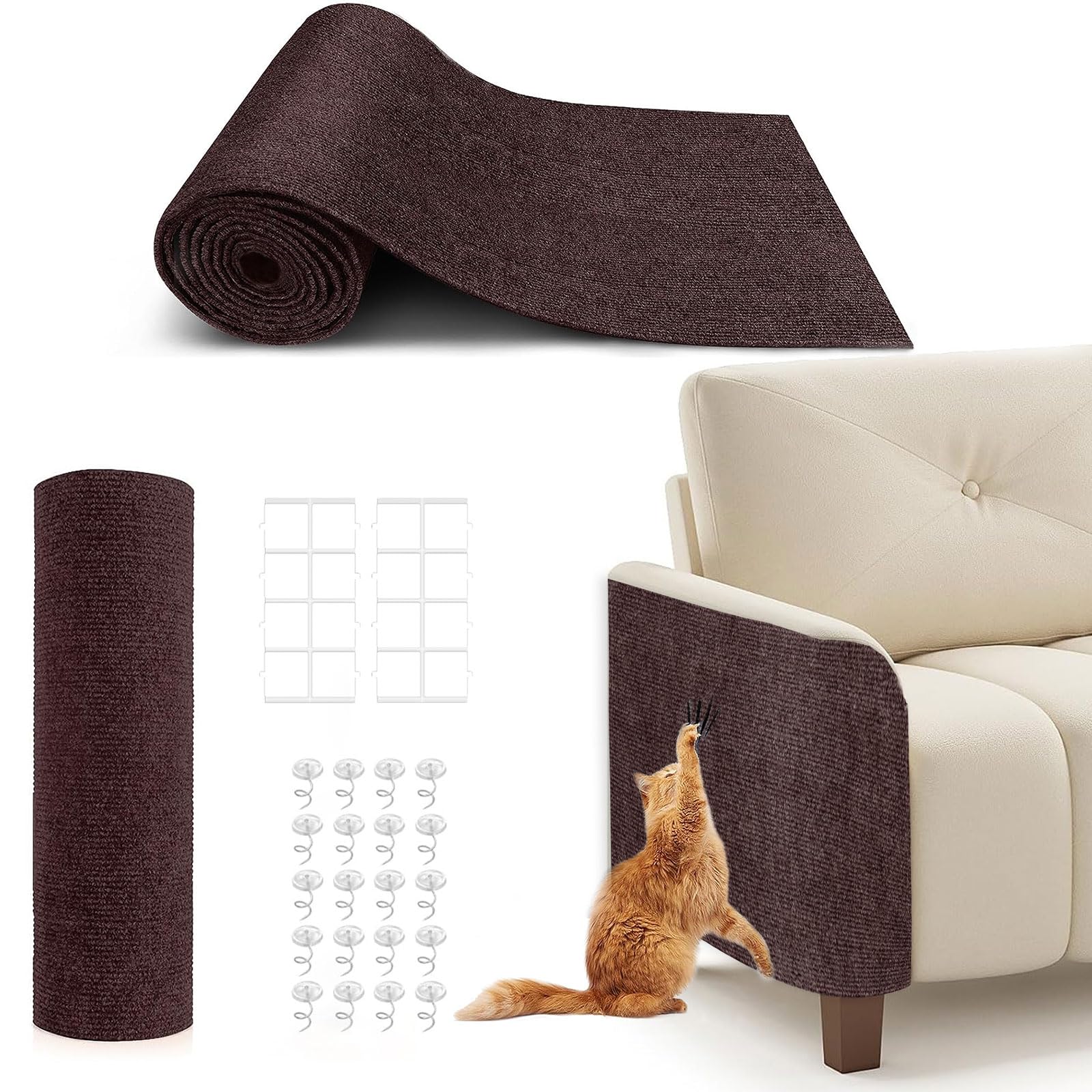 BumaiGo cat scratching mat with full-sheet coverage protecting sofas