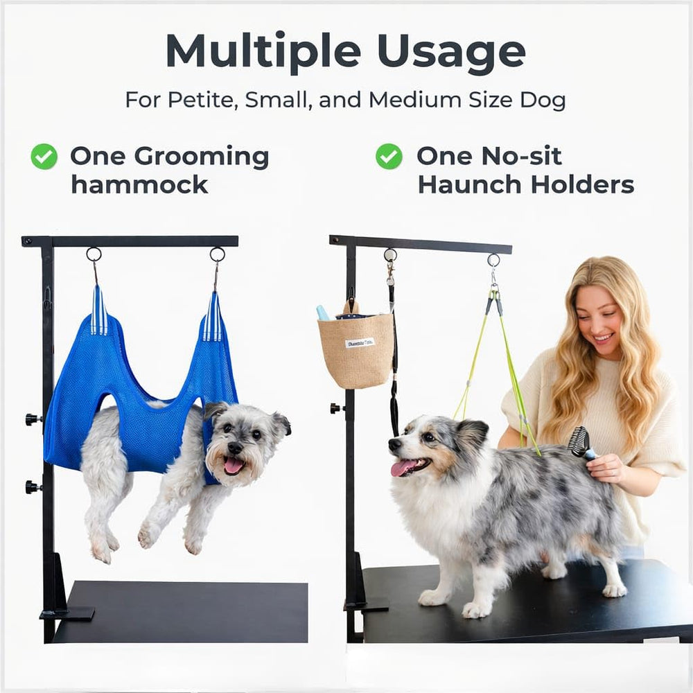 BumbleTails dog grooming hooks mounted for convenient tool access