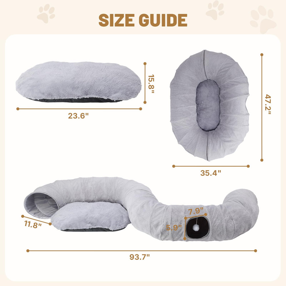 BUMUBI multi-cat cat tunnel bed with built-in toy ball supports interactive play.
