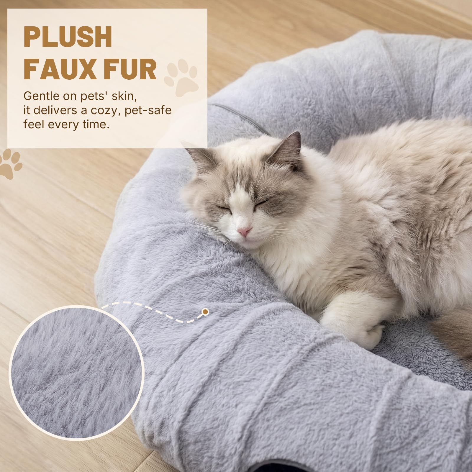 BUMUBI XXL cat tunnel with S-shape extension encourages exploration and creative layouts.